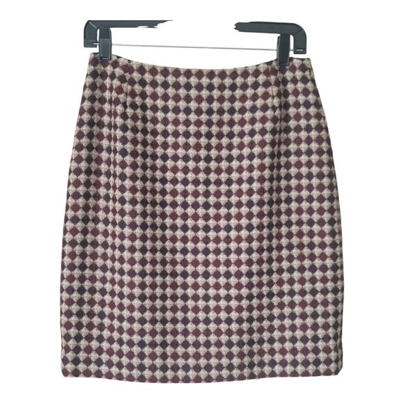 Eddie Bauer‎ Women's Mini Skirt Wool Diamond Pattern Lined Size 6 - Picture 1 of 8